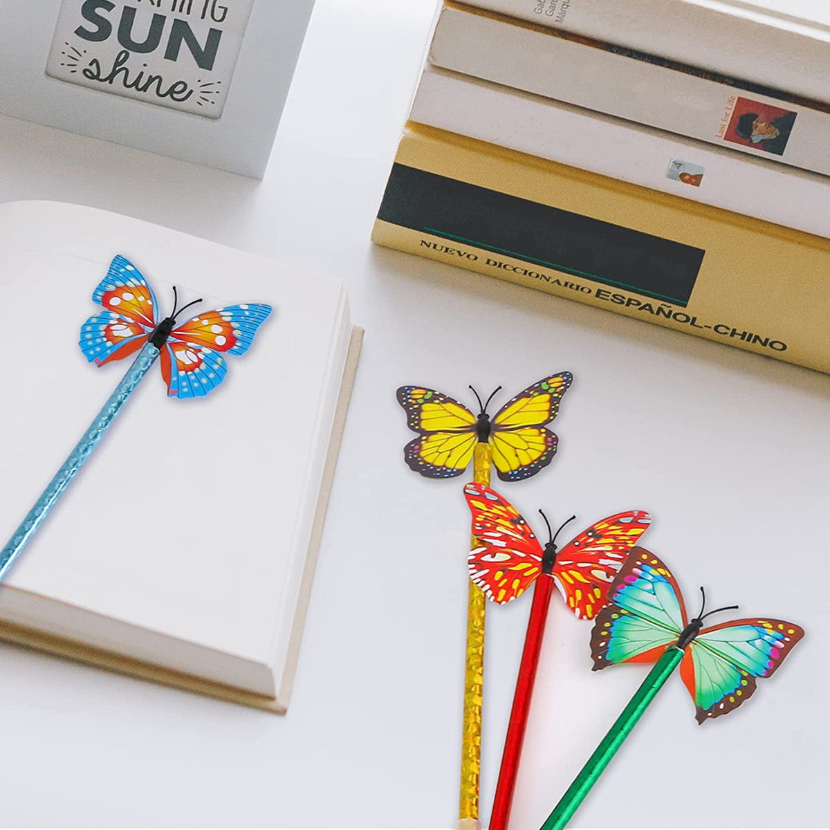 RETON 24 Pack Butterfly Ballpoint Pens, Novelty Pens Fine Point 0.5, Cute Writing Pens for Women Gifts, Bulk Pens for Office Home Supplies
