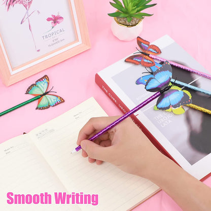 RETON 24 Pack Butterfly Ballpoint Pens, Novelty Pens Fine Point 0.5, Cute Writing Pens for  Women Gifts, Bulk Pens for Office Home Supplies
