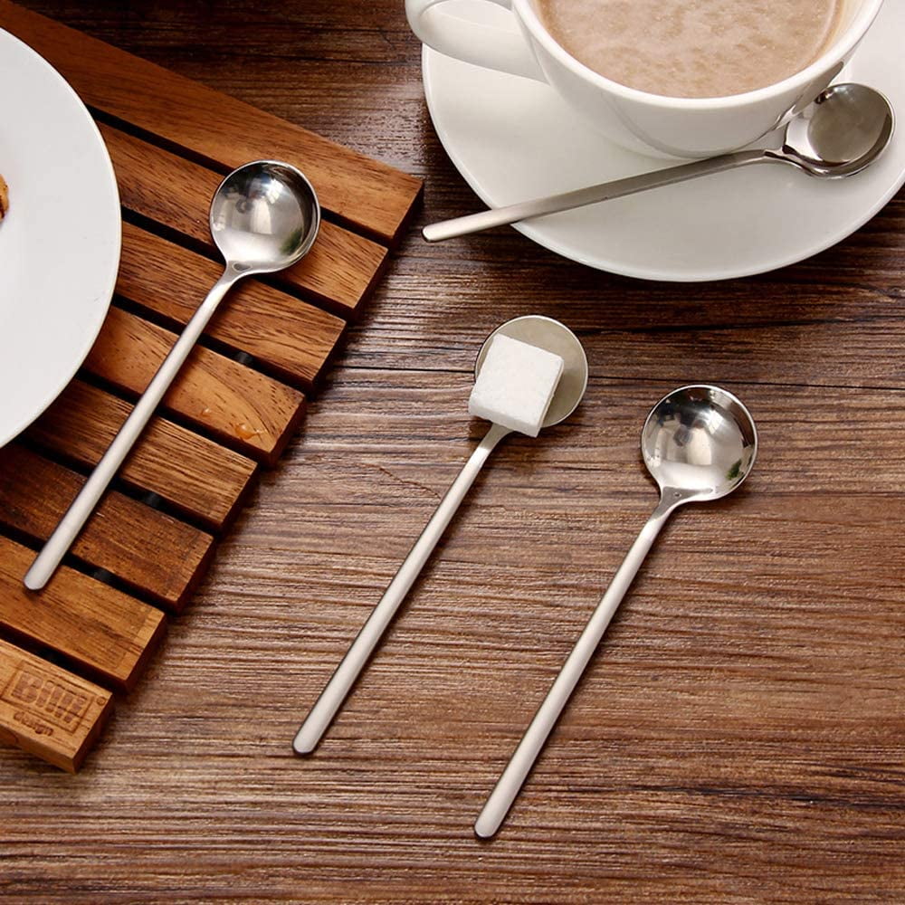 Pack of 8, Stainless Steel Espresso Spoons, findTop Mini Teaspoons Set for Coffee British Tea Dessert Cake Ice Cream Cappuccino, 5.3 Inch