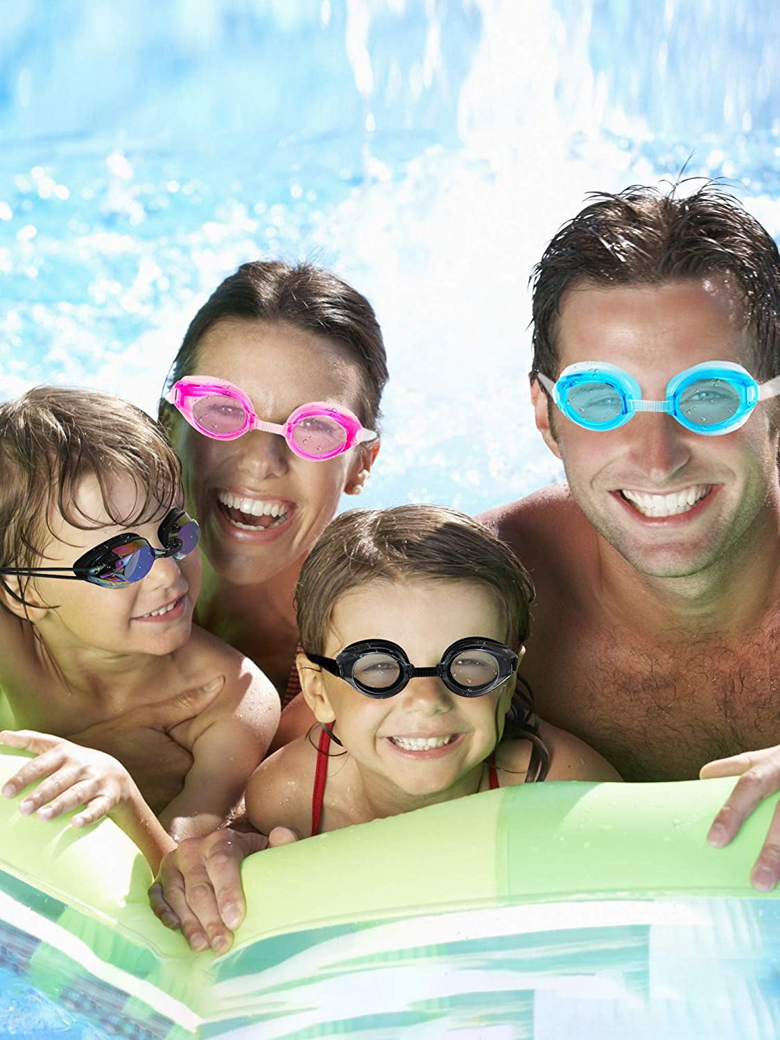 4 Pairs Triathlon Swim Goggles, Swimming Goggles Anti Fog Shatterproof UV Protection Goggles, Assorted Colors