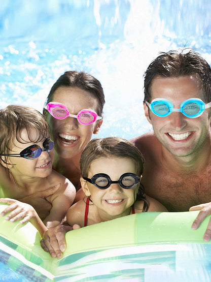 4 Pairs Triathlon Swim Goggles, Swimming Goggles Anti Fog Shatterproof UV Protection Goggles, Assorted Colors