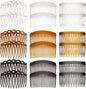 18 Pieces French Side Combs, Plastic Side Hair Twist Decorative Comb with Teeth, Hair Combs Slides Hair Clips Accessories for Women Bridal Wedding Veil Girls Thick and Fine Hair