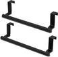 2 Packs Over The Door Towel Rack, STONCEL Stainless Steel Towel Holder and Washcloth Rack, 9in Over The Cabinet Hand Dish Towel Bar for Bathroom Kitchen Living Room Bar Holder Cupboard Black