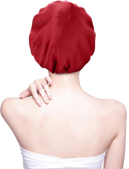 6 Pieces Sleep Cap Satin Bonnet Sleeping Hat Soft Elastic Night Hair Cover for Women Girls