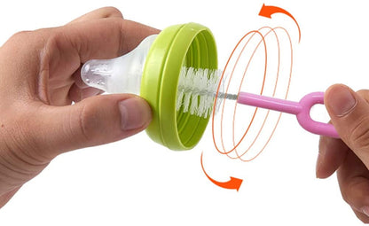 QUMENEY 6Pcs Silicone Bottle Brush, Straw Brush and Nipple Brush,  Bottle Cleaners for Baby Bottles Coffee Cups Little Mugs Vase and Deep Cu