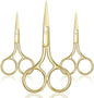 3 Pack Small Nose Scissors Facial Hair Scissors Mini Beauty Scissors Stainless Steel Trimming Pointed Scissor for Grooming Eyebrows, Nose, M