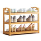 3 Tiers Shoe Rack Zzbiqs Shoe Storage Organizer, Bamboo, Wood, up to 12 Pairs