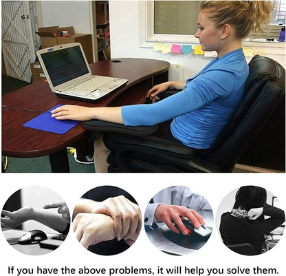Arm Rest for Desk, Black Desk Extender Ergonomic Arm Support, Adjustable Rotating Computer Arm Support Pad for Table, Office, Chair, Desk (Black)