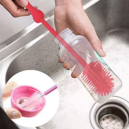 QUMENEY 6Pcs Silicone Bottle Brush, Straw Brush and Nipple Brush,  Bottle Cleaners for Baby Bottles Coffee Cups Little Mugs Vase and Deep Cu