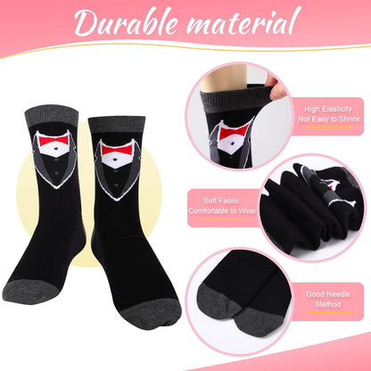 2 Pairs Wedding Socks, Groom and Bride Crew Socks, Novelty Socks, Engaged Socks Couple, Matching Wedding Socks for Engagement Party Couples