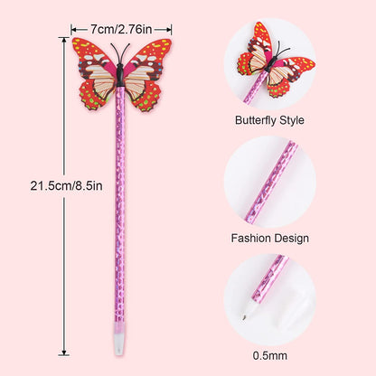 RETON 24 Pack Butterfly Ballpoint Pens, Novelty Pens Fine Point 0.5, Cute Writing Pens for  Women Gifts, Bulk Pens for Office Home Supplies