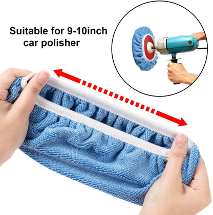 20 Pieces 9 to 10 Inches Buffer Pads Car Polisher Bonnet Orbital Buffer Bonnets Microfiber Bonnet Polishing Bonnet Buffing Pad Cover