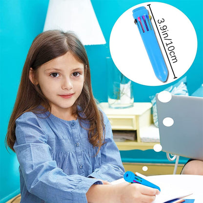 RETON 18 Pack Multicolor Ballpoint Pen, 10-in-1 Shuttle Pens, Retractable Multicolor Pens for Office Home Supplies Gift