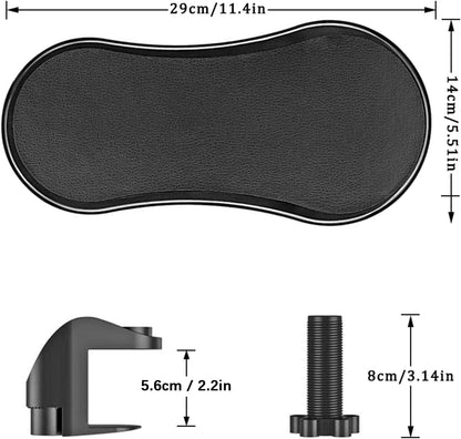 Arm Rest for Desk, Black Desk Extender Ergonomic Arm Support, Adjustable Rotating Computer Arm Support Pad for Table, Office, Chair, Desk (Black)