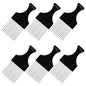 6 Packs Afro Comb Metal Pick Comb Curly,Afro Braid Pick Hairdressing Detangle Wig Braid Hair Styling Comb Styling Tool- Black