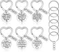 6 Pcs Teacher Appreciation Gift Keychain for Women Thank You Teacher Keychain Heart Shaped Keychain Inspirational 2023 Teacher's Day Jewelry