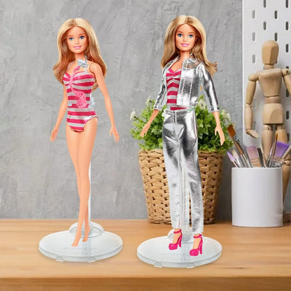 10Pcs Doll Stand Display Holders, Transparent for 11-13 Inch Dolls | Adjustable Doll Display Stands, Plastic Action Figure Accessories, Dolls Support Stand for Barbie Doll DIY Craft Dolls