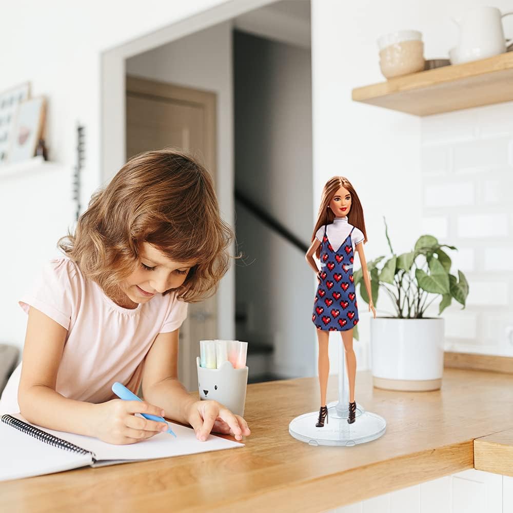 10Pcs Doll Stand Display Holders, Transparent for 11-13 Inch Dolls | Adjustable Doll Display Stands, Plastic Action Figure Accessories, Dolls Support Stand for Barbie Doll DIY Craft Dolls