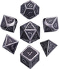 7 Pieces Metal Dices Set DND Game Polyhedral Solid Metal D&D Dice Set with Storage Bag and Zinc Alloy with Enamel for Role Playing Game Dung