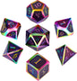 7 Pieces Metal Dices Set DND Game Polyhedral Solid Metal D&D Dice Set with Storage Bag and Zinc Alloy with Enamel for Role Playing Game Dung