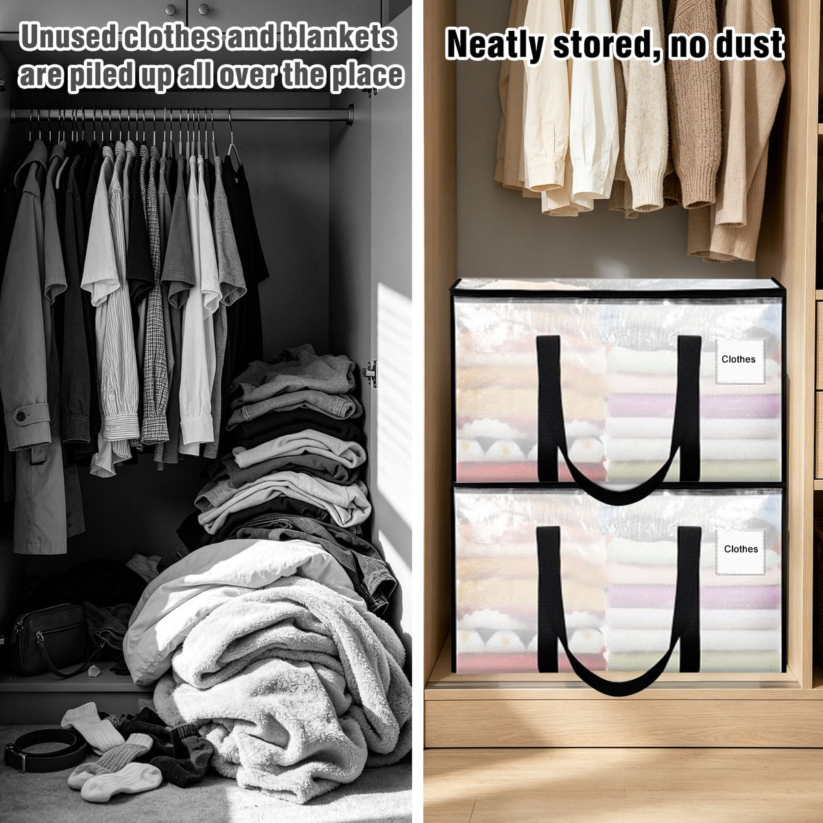 8 Pack Extra Large Heavy Duty Moving Bags, Storage Bags with Strong Zippers & Handles Bags for Moving Ideal Storage Tote for Clothes Packing, Dorms Supplies