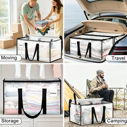8 Pack Extra Large Heavy Duty Moving Bags, Storage Bags with Strong Zippers & Handles Bags for Moving Ideal Storage Tote for Clothes Packing, Dorms Supplies