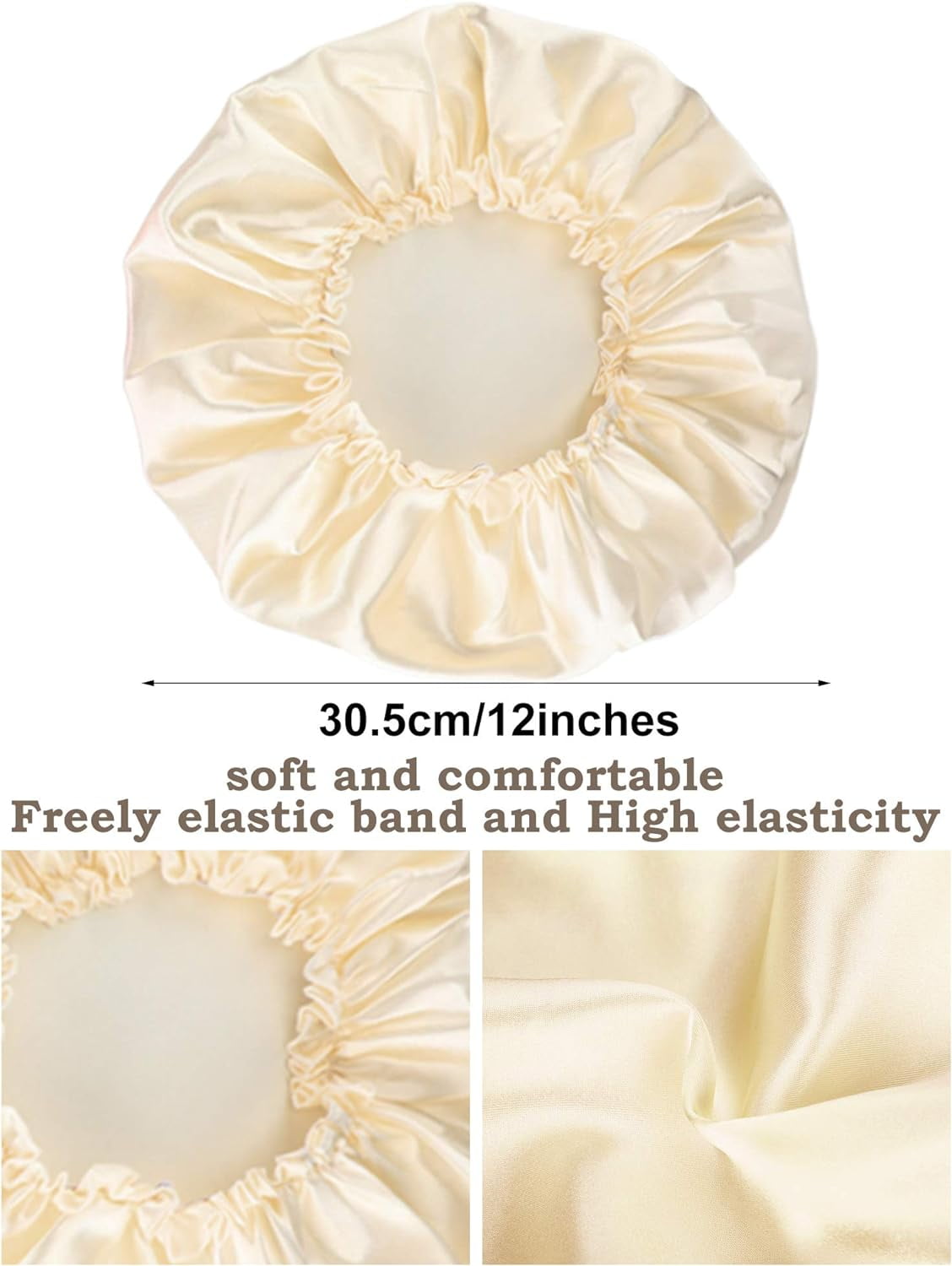 6 Pieces Sleep Cap Satin Bonnet Sleeping Hat Soft Elastic Night Hair Cover for Women Girls