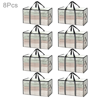 8 Pack Extra Large Heavy Duty Moving Bags, Storage Bags with Strong Zippers & Handles Bags for Moving Ideal Storage Tote for Clothes Packing, Dorms Supplies