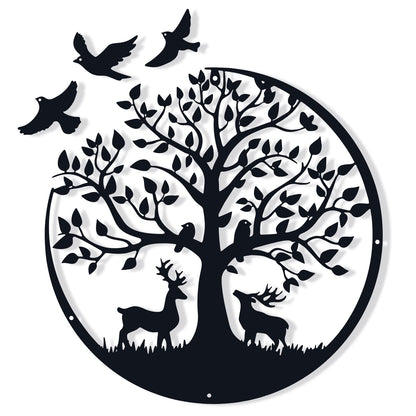 RETON Metal Wall Art Decor Tree of Life Sculptures Family Tree Wall Decor Hanging Garden Sculptures for Bedroom Living Room Indoor Outdoor D