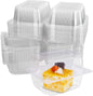 60Pcs Cake Slice Boxes, STONCEL 14 x 10.5cm Clear Plastic Clamshell Food Square Boxes with Lids, Reusable Single Hinged Dessert Containers for Cake Hamburger Sandwiches