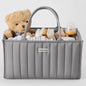 CareLoom Baby Diaper Bags Caddy Organizer, Baby Shower Basket for Girls, Gift for Newborn Essentials, Baby Registry Must Have, Stylish Baby Basket for Changing Table Car Travel - Blush Pink