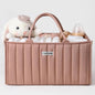 CareLoom Baby Diaper Bags Caddy Organizer, Baby Shower Basket for Girls, Gift for Newborn Essentials, Baby Registry Must Have, Stylish Baby Basket for Changing Table Car Travel - Blush Pink