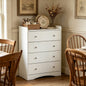 Yeulluey White Dresser, 4 Drawer Dressers Chest of Drawers, Modern Tall Dresser, Wood Drawer Chest Storage Cabinet for Living Room, Hallway, Entryway, Home Office, Ivory White