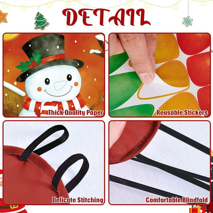 Christmas Party Pin Games Set Pin The Nose on The Snowman Pin The Beard on The Santa Claus Pin The Nose on The Reindeer for New Year Xmas Pa
