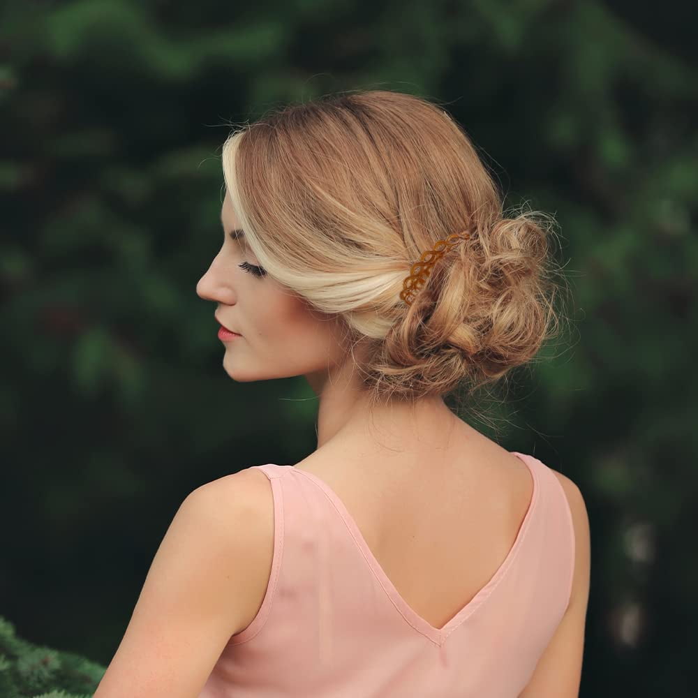18 Pieces French Side Combs, Plastic Side Hair Twist Decorative Comb with Teeth, Hair Combs Slides Hair Clips Accessories for Women Bridal Wedding Veil Girls Thick and Fine Hair