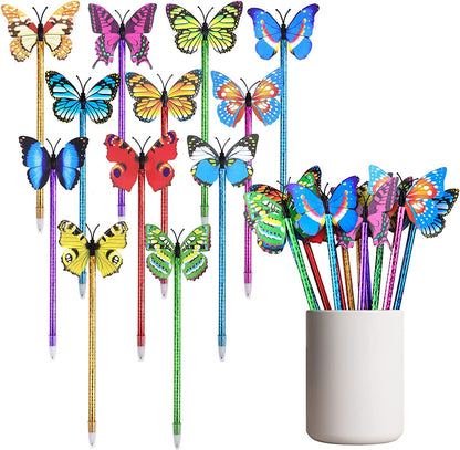 24 Pack Butterfly Ballpoint Pens, Novelty Pens Fine Point 0.5, Cute Writing Pens for Kids Students Women Girls Gifts, Bulk Pens for School O