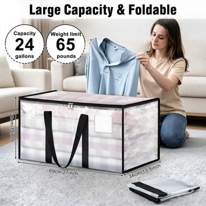 8 Pack Extra Large Heavy Duty Moving Bags, Storage Bags with Strong Zippers & Handles Bags for Moving Ideal Storage Tote for Clothes Packing, Dorms Supplies