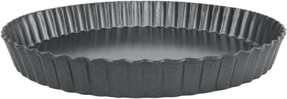 9 Inch Tart Pan with Removable Bottom, Round Quiche Pan Non-Stick Baking Mold for Fruit Pie Tart Quiche Cake (Black)