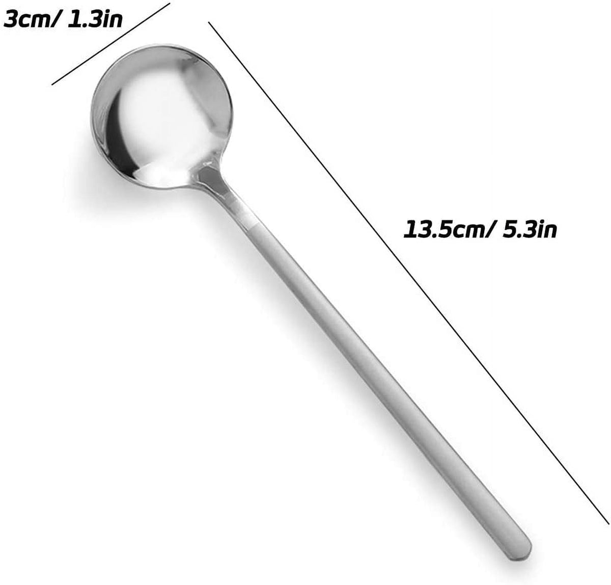 Pack of 8, Stainless Steel Espresso Spoons, findTop Mini Teaspoons Set for Coffee British Tea Dessert Cake Ice Cream Cappuccino, 5.3 Inch